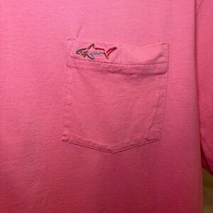 Greg Norman Shark T Shirt Mens Coral Cotton Short Sleeve Crew Pocket Tee No Size